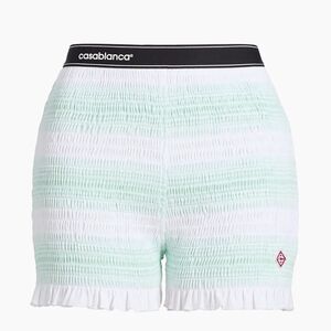 Casablanca Mint Green and White High Waist Women's Shorts
